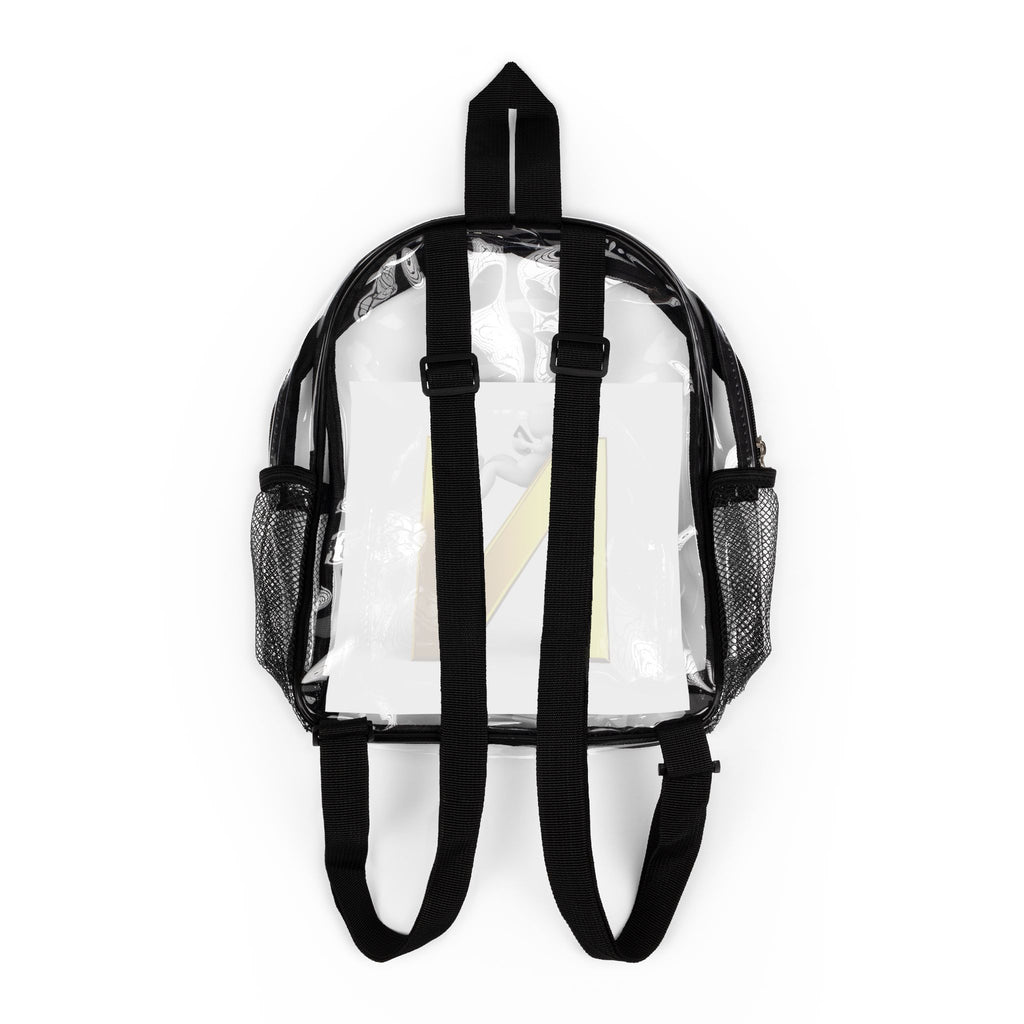 Yellow 3D Letter N Clear Stadium Backpack | Transparent School Bag