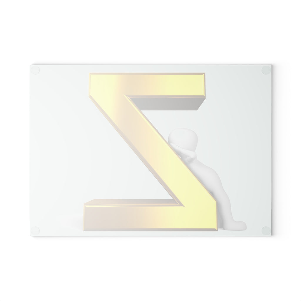 Gold Letter Z with Figure Glass Cutting Board | Monogram Initial Kitchen Decor
