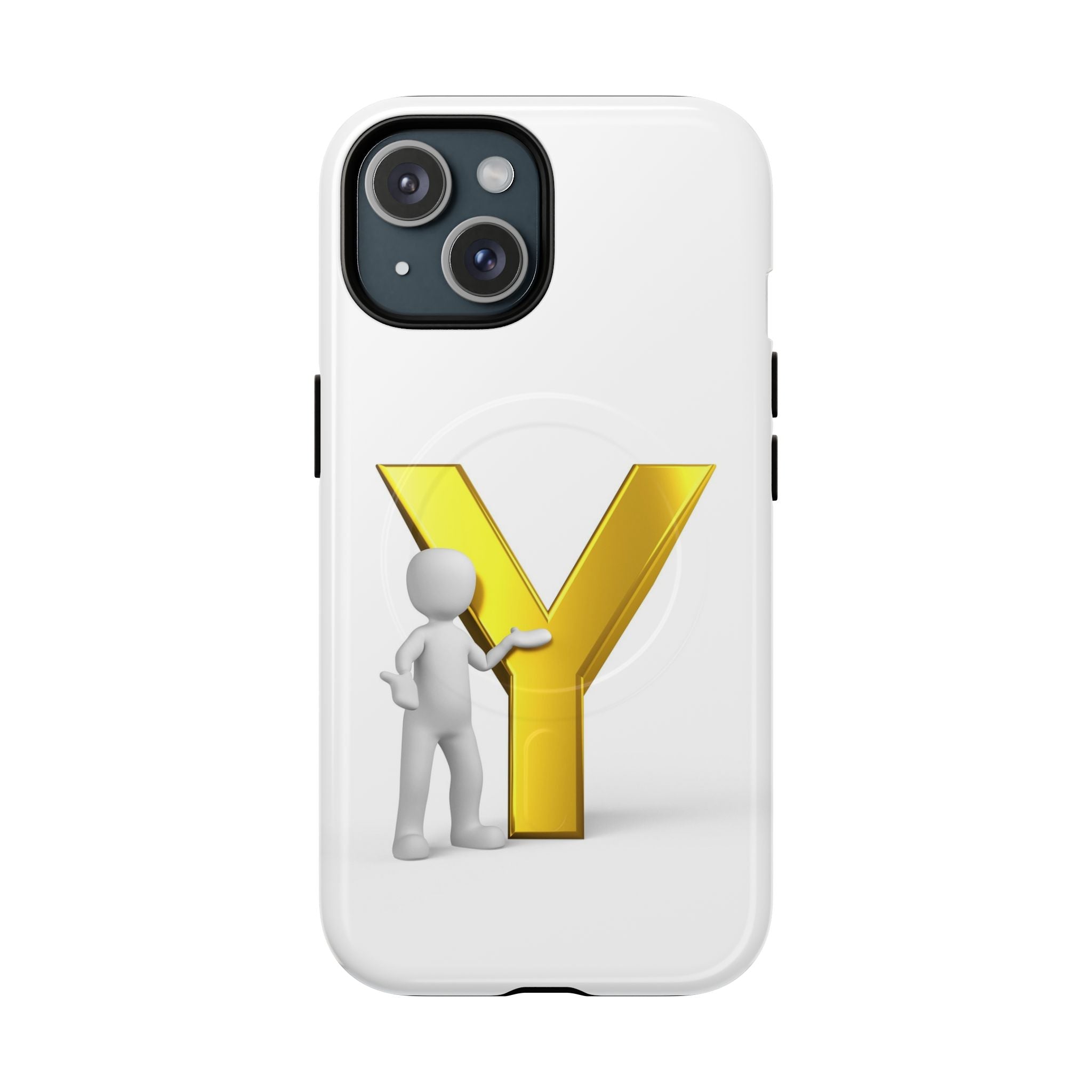 Coque de téléphone Lettre Y Or | Coque magnétique iPhone Monogramme