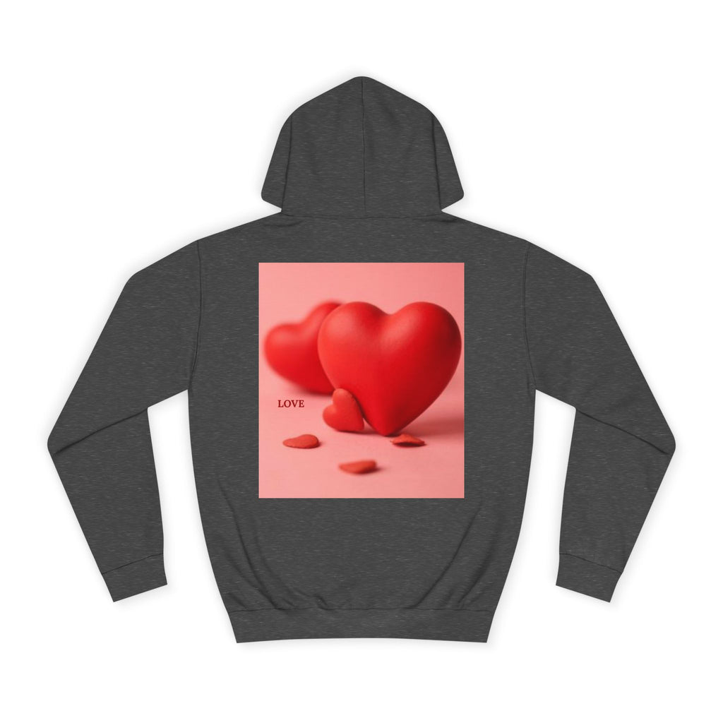 Cute 3D Heart Illustration Hoodie | Love Graphic Pullover