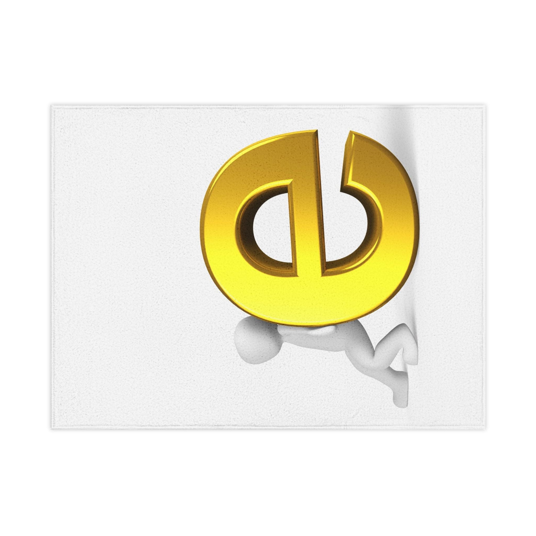 Gold Letter E Character Toddler Blanket | Personalized Initial Blanket