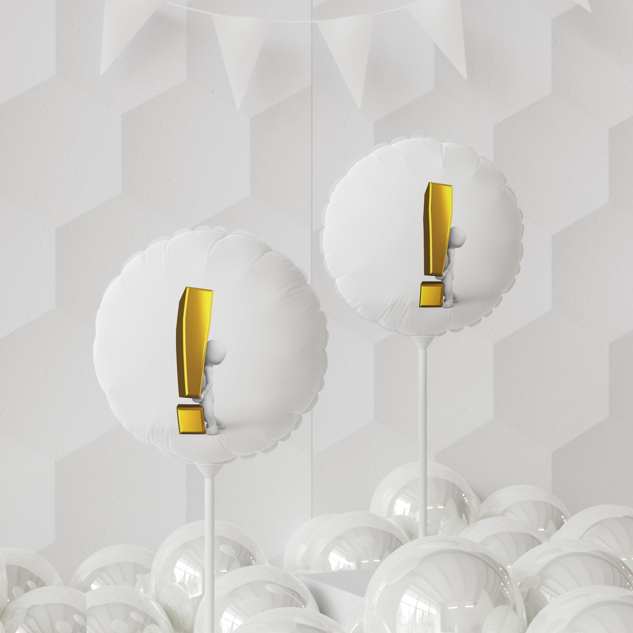 Gold Exclamation Mark Figure Balloon Round Foil Balloon