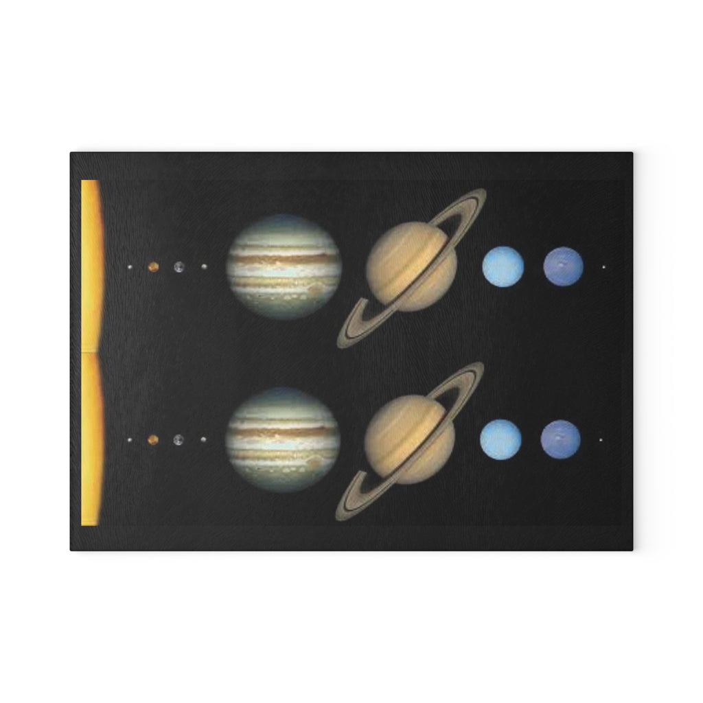 Solar System Planets Glass Cutting Board | Planetary Kitchen Decor