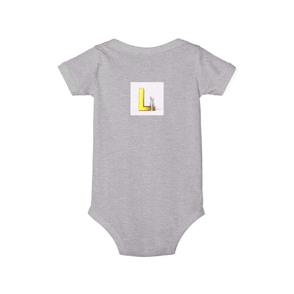 Yellow Block Letter L with Little Lamb Infant Onesie