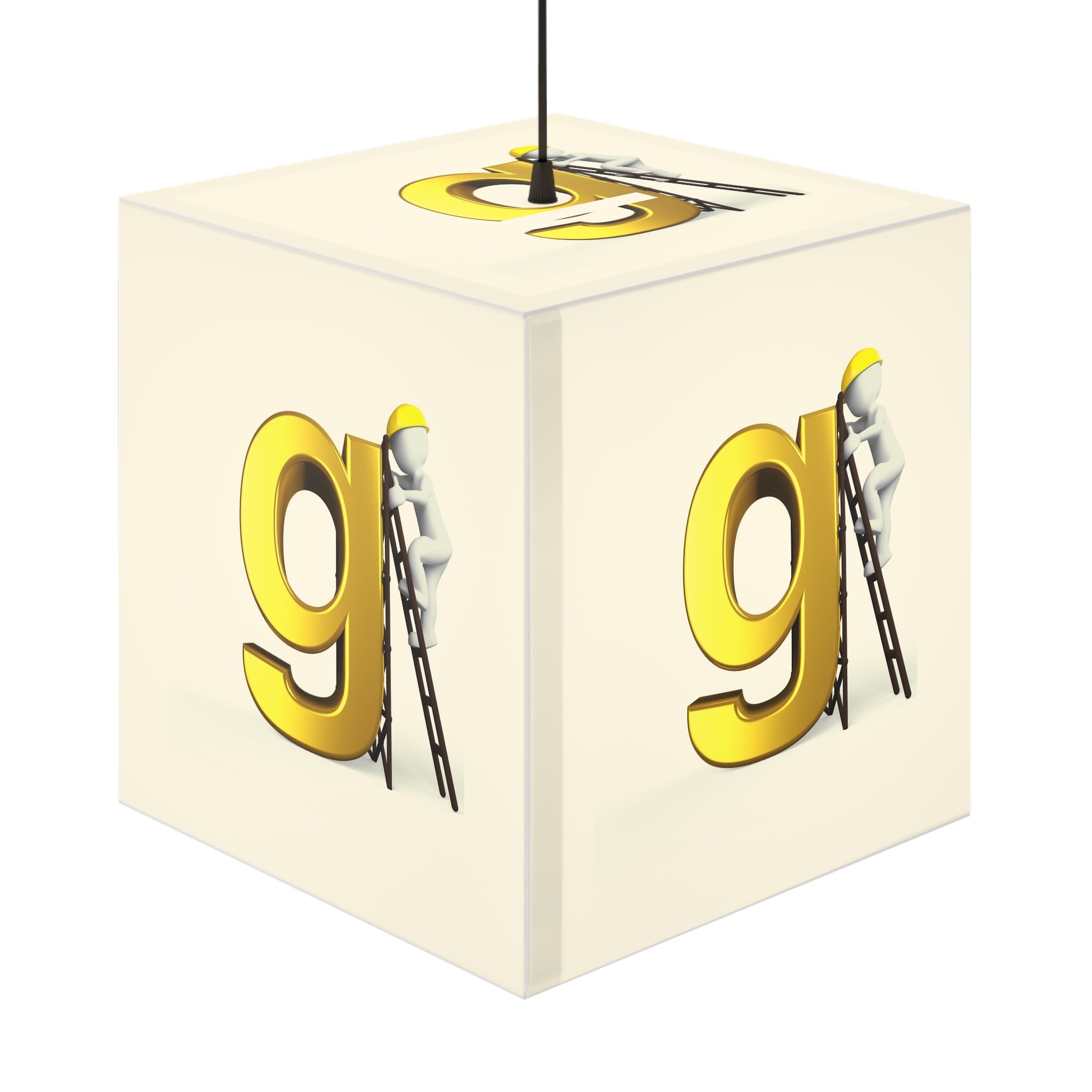Golden Letter G Cube Lamp | Personalized Initial Light