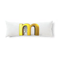 Gold 3D Letter M Body Pillow | Monogram Initial Decorative Pillow
