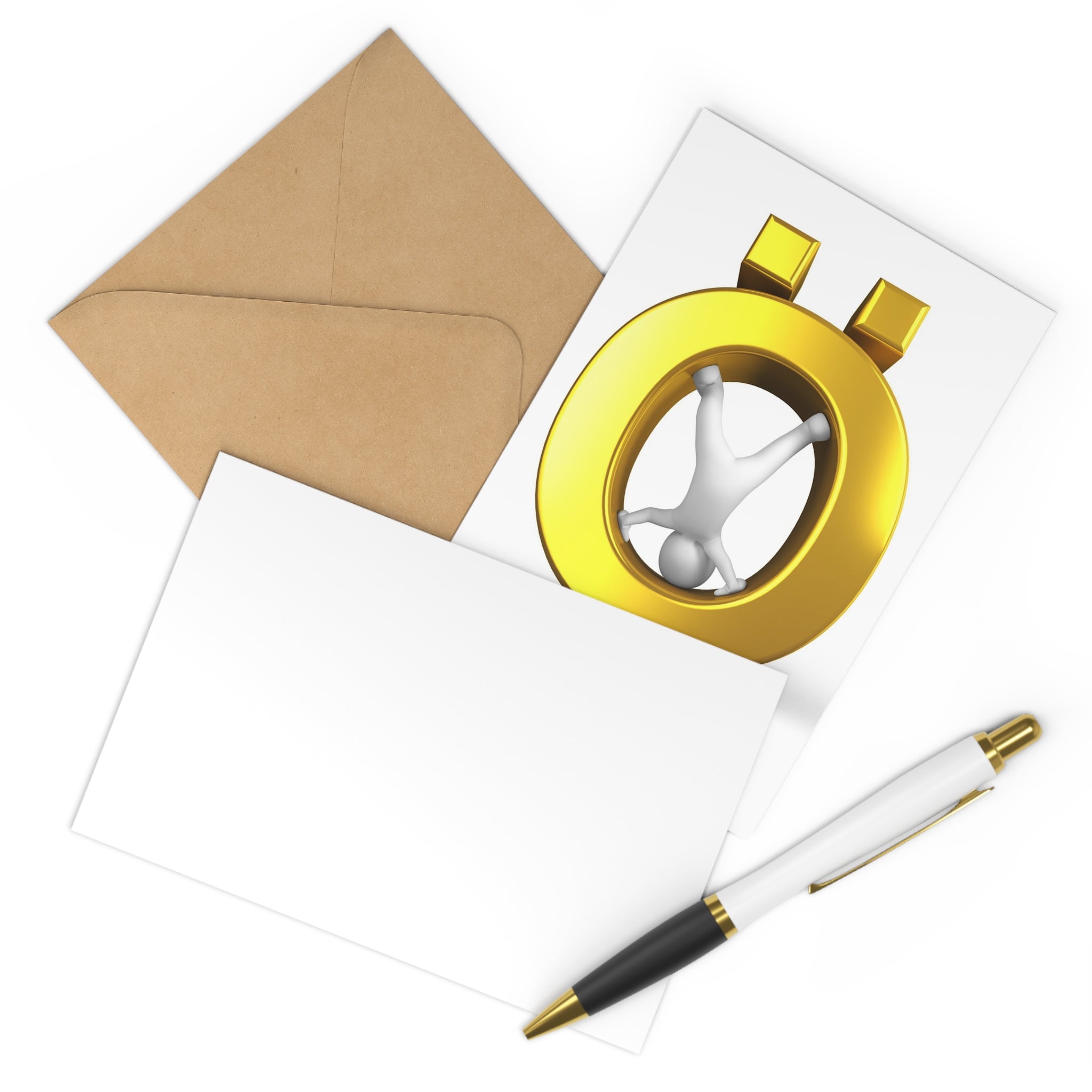 Gold Letter Ö with 3D Figure Postcards | 7 Pack