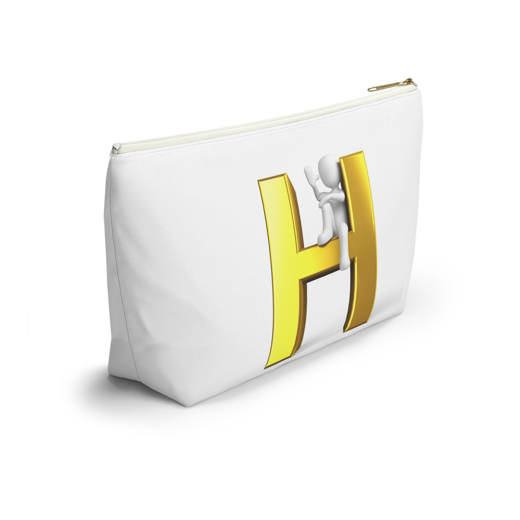 Gold 3D Letter H with Climbing Figure Accessory Pouch