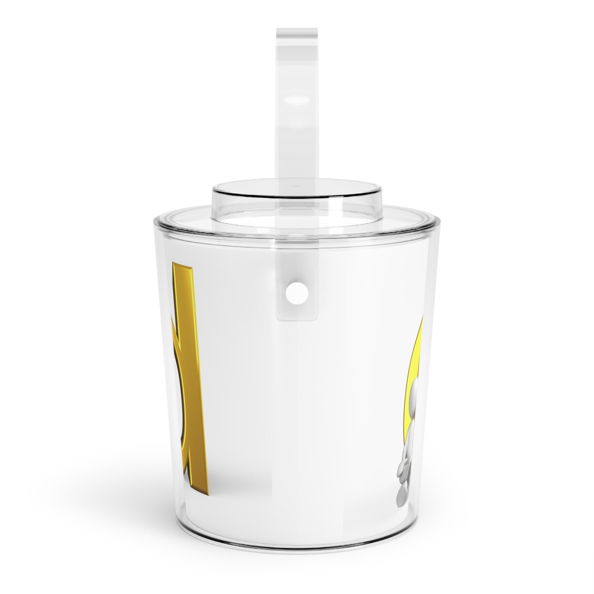 Gold Letter D Monogram Ice Bucket with Tongs | Personalized Barware