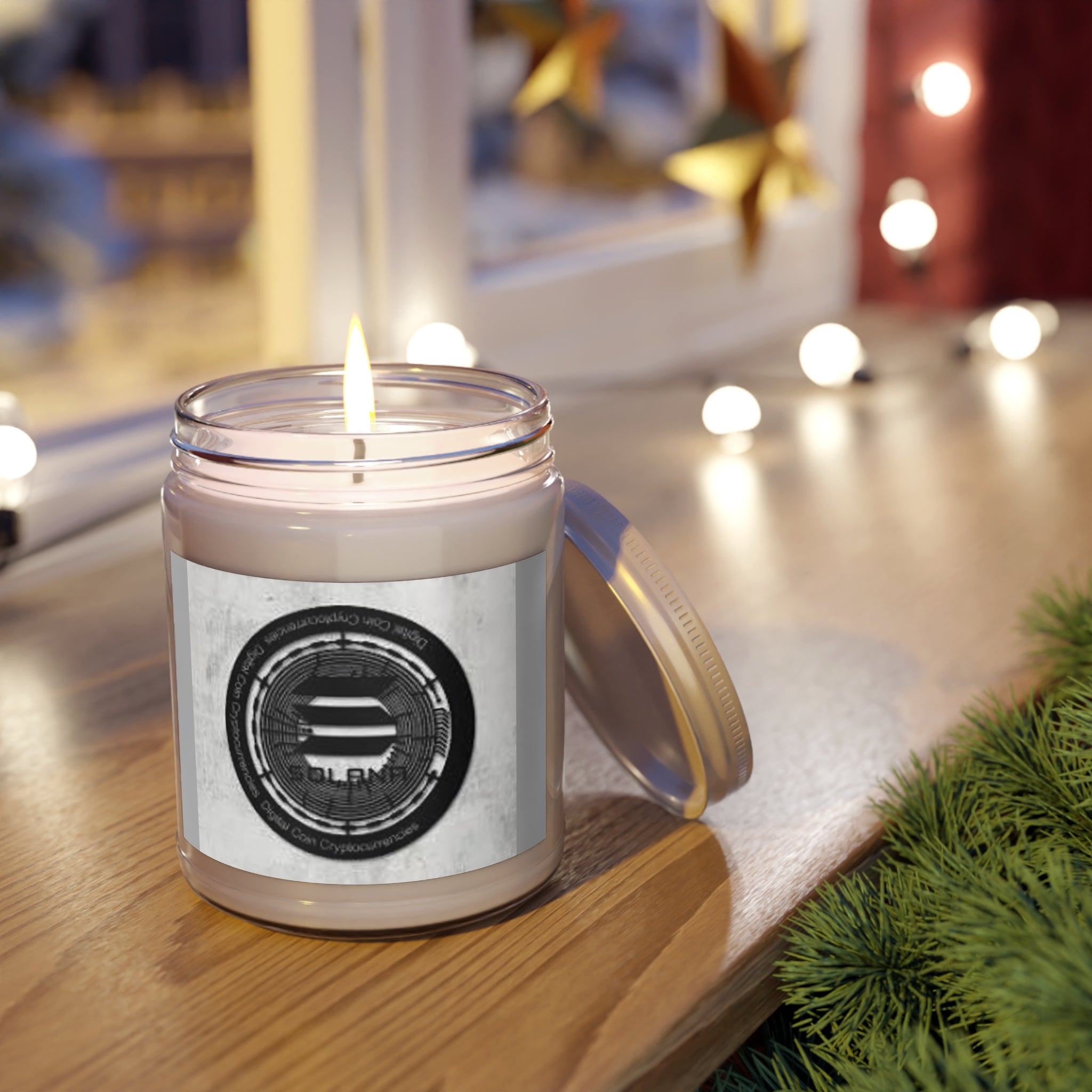 Solana Crypto Coin Candle 9oz Soy Candle | White Lid