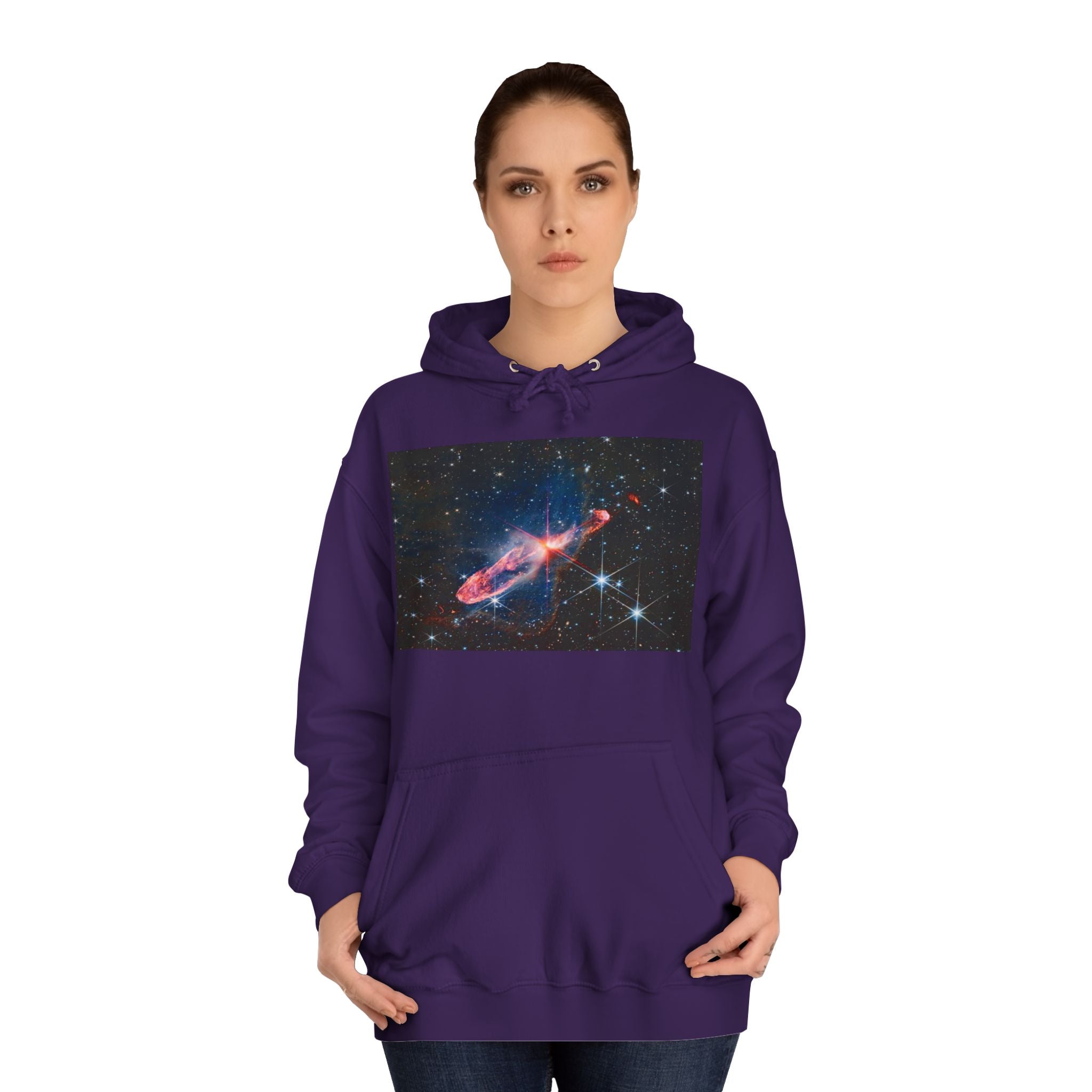 Nebula Space Photo Hoodie | Cosmic Galaxy Stars Astronautic Design