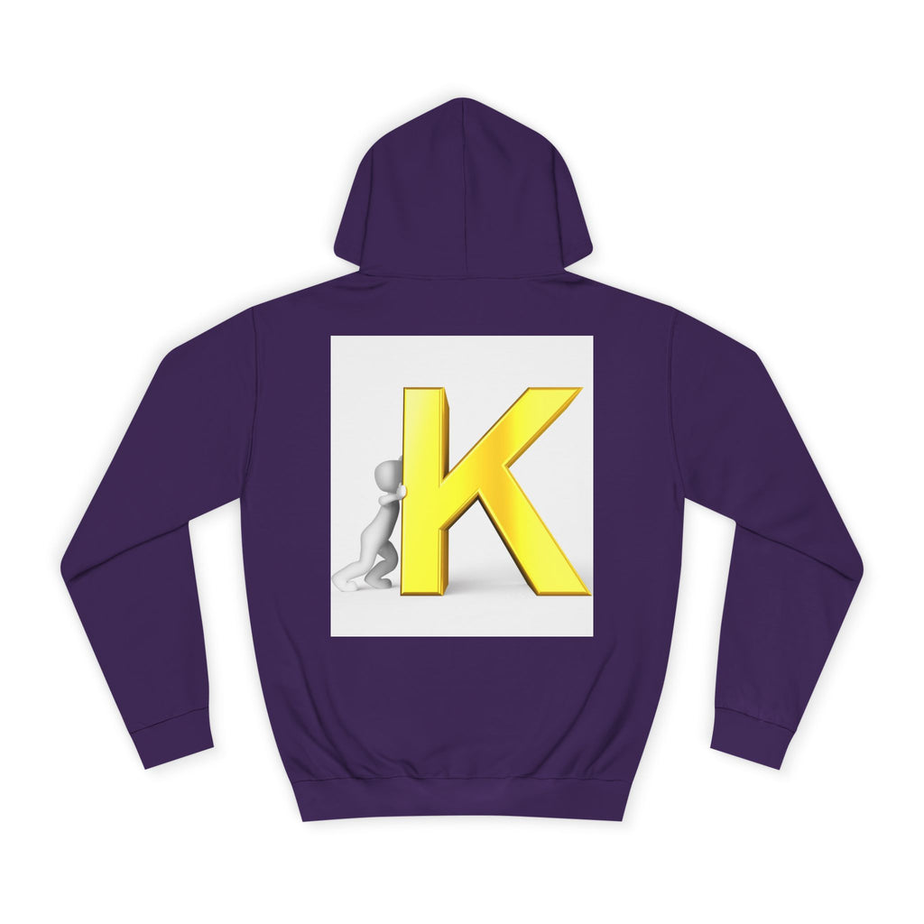 Yellow 3D Letter K hoodie | Initial Monogram, Alphabet Graphic