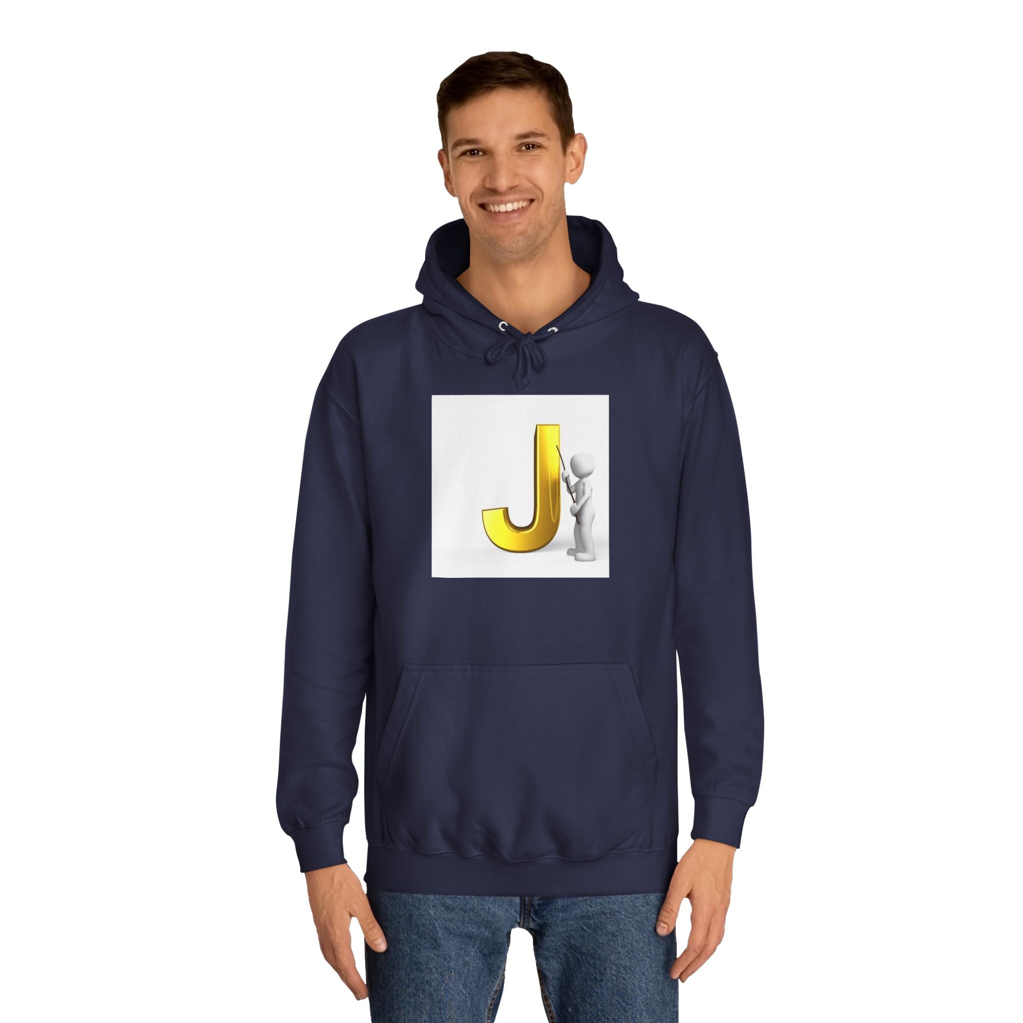 Golden Letter J Initial Hoodie | Monogram J Sweatshirt