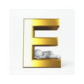 Gold Letter E with Sleeping Figurine Car Magnet