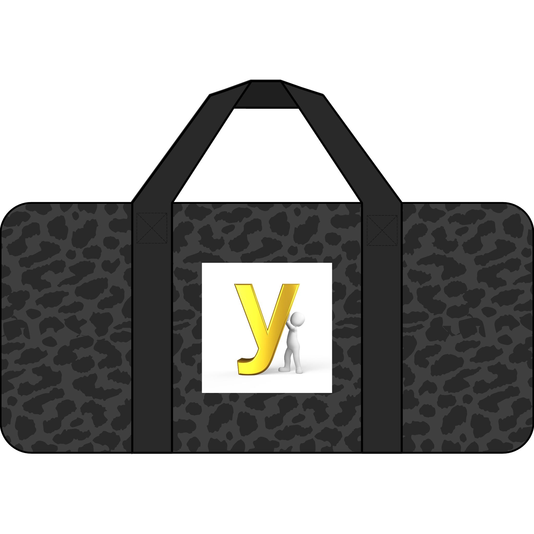 Yellow Letter Y Logo Duffel Bag | Checker or Camo Strap Options