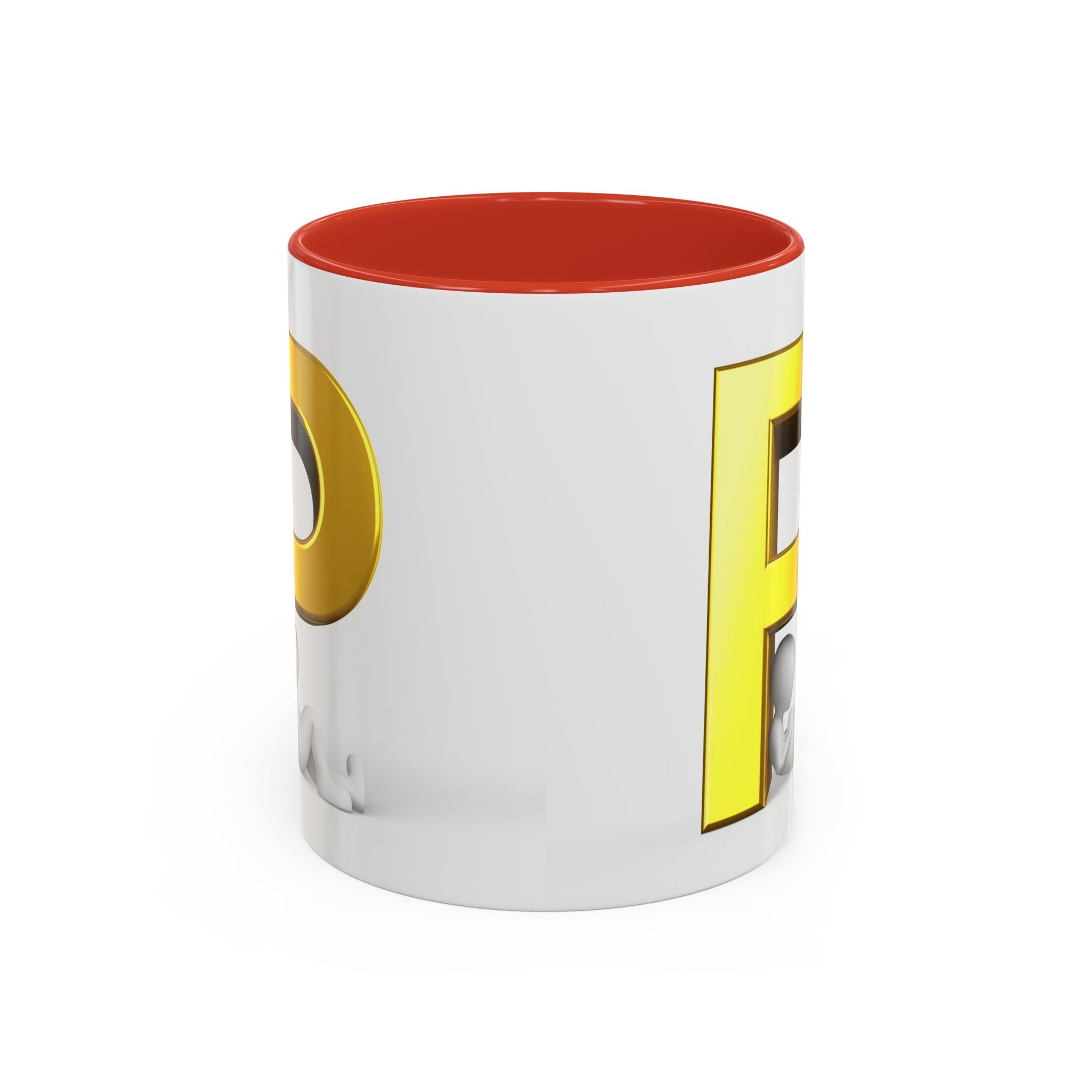 Mug Lettre P dorée avec silhouette relaxante | Mug à café avec anse colorée 325 ml 445 ml