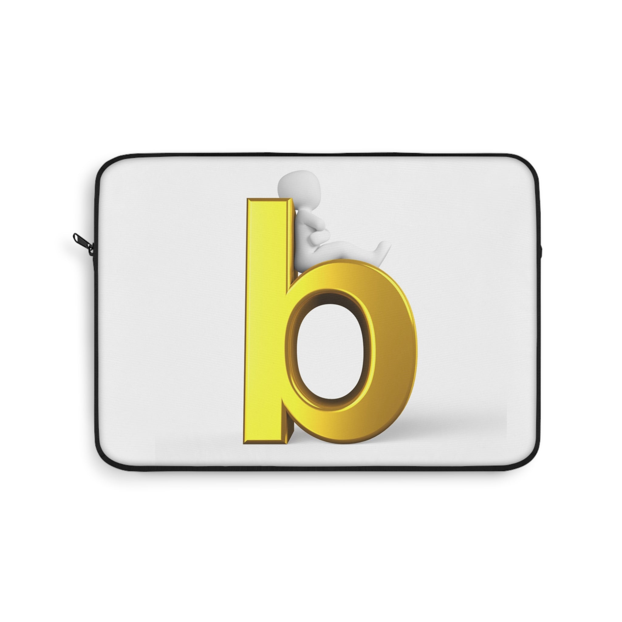 Housse d'ordinateur portable Lettre B Dorée | Étui Initiales Monogramme Minimaliste