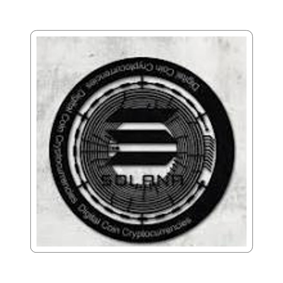 Autocollant logo pièce Solana | Décalcomanie de cryptomonnaie découpée au baiser