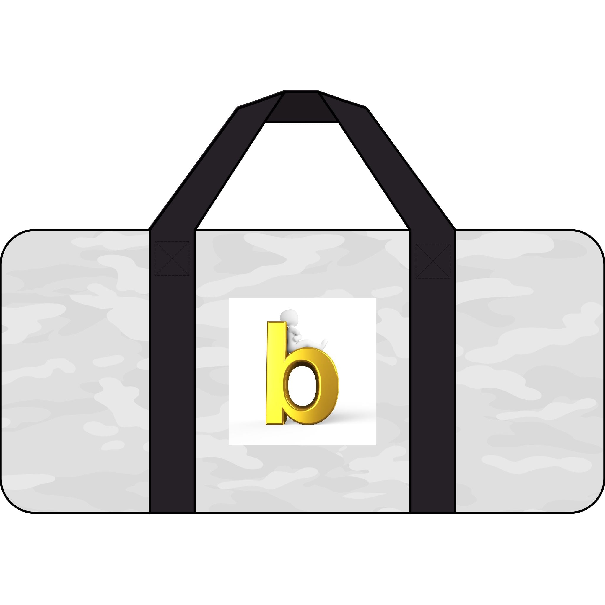 Gold Letter B Monogram Tripper Duffel Bag | Checker Straps, Camouflage Option