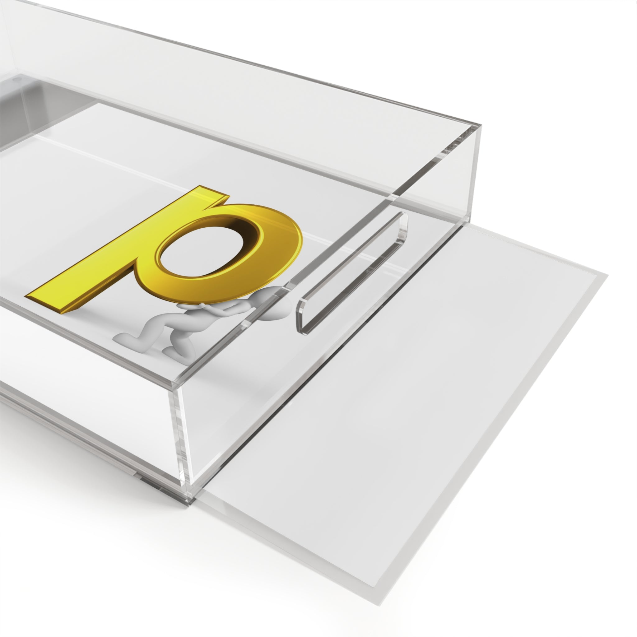3D Gold Letter P Initial Acrylic Serving Tray | Monogram P Tray