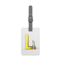 Yellow Letter L with Little Figure Luggage Tag | Monogram Initial Travel Tag