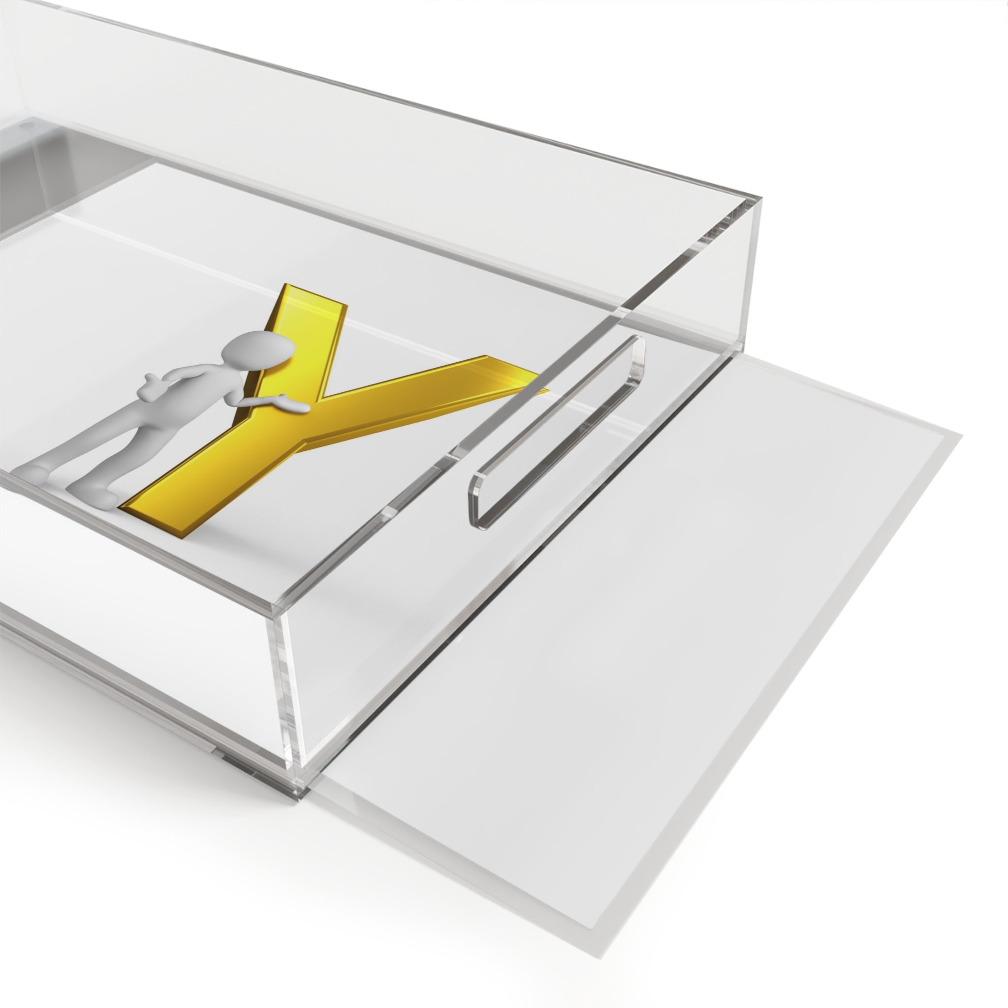 Gold Letter Y monogram Acrylic Serving Tray | Initial Y letter tray