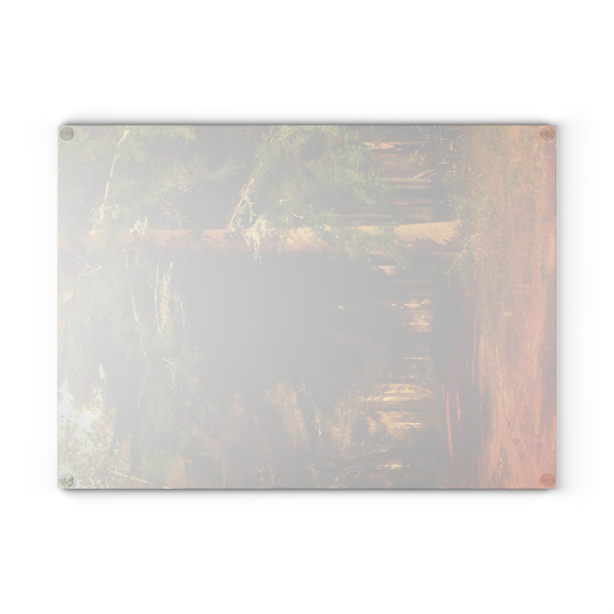 Forest Path Painting Glass Cutting Board | Woodland Landscape Art