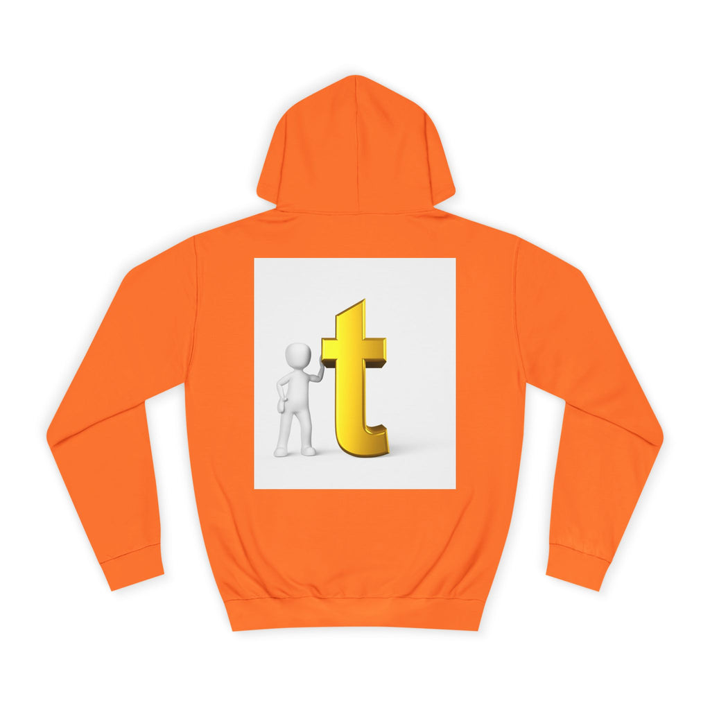 3D Gold Letter T Hoodie | Minimal Letterman Initial Sweatshirt