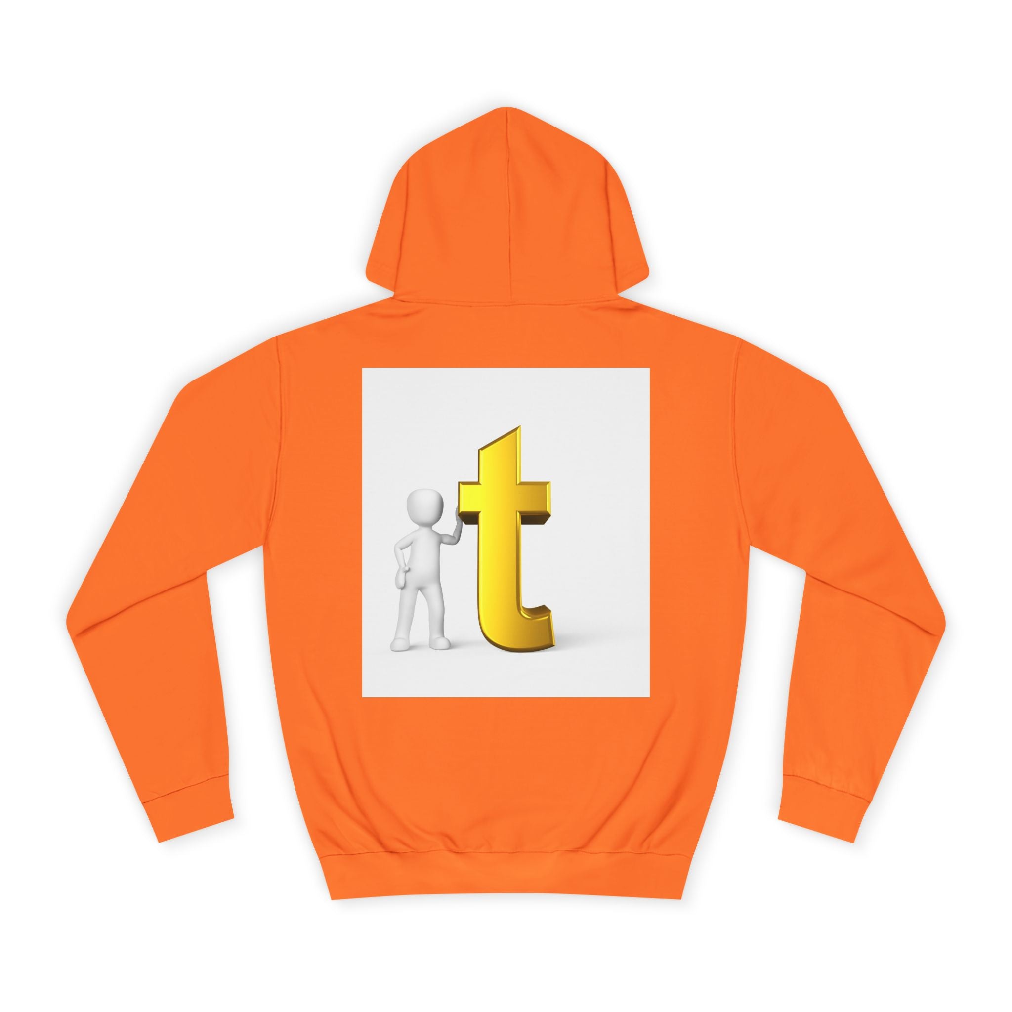 3D Gold Letter T Hoodie | Minimal Letterman Initial Sweatshirt