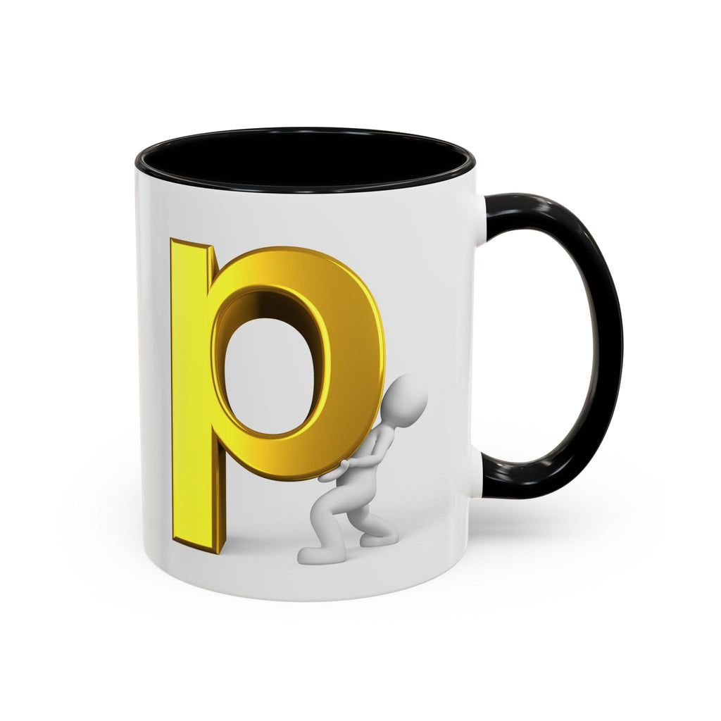 Tasse à café 3D lettre P | Tasse à anse colorée 325 ml ou 443 ml