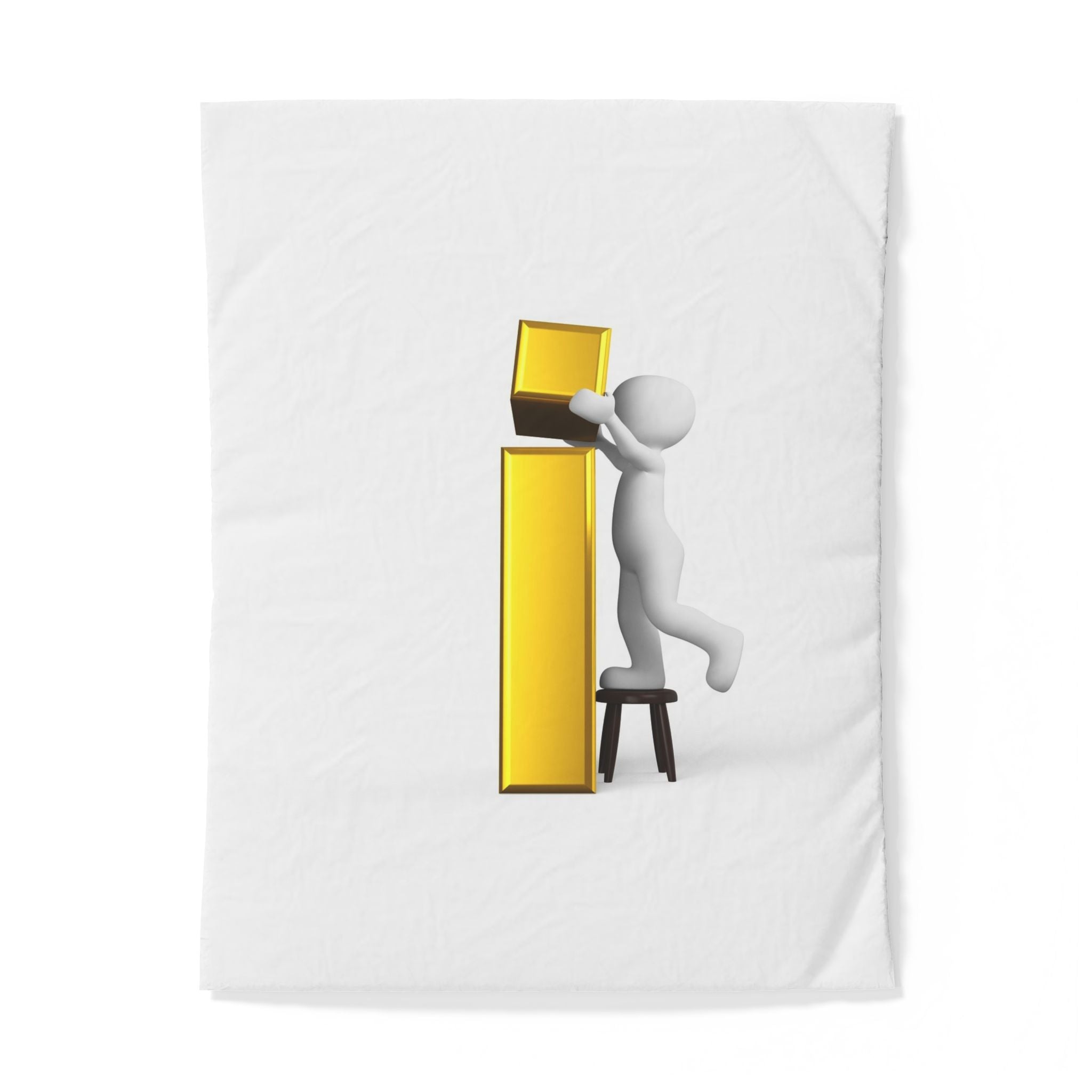 3D Character Stacking Gold Letter i Duvet Cover