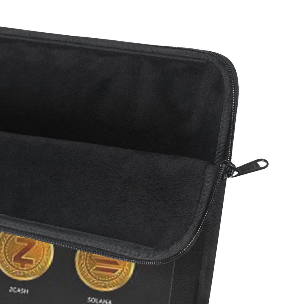 Cryptocurrency Coin Icons Laptop Sleeve | Bitcoin Ethereum Ripple Litecoin Monero