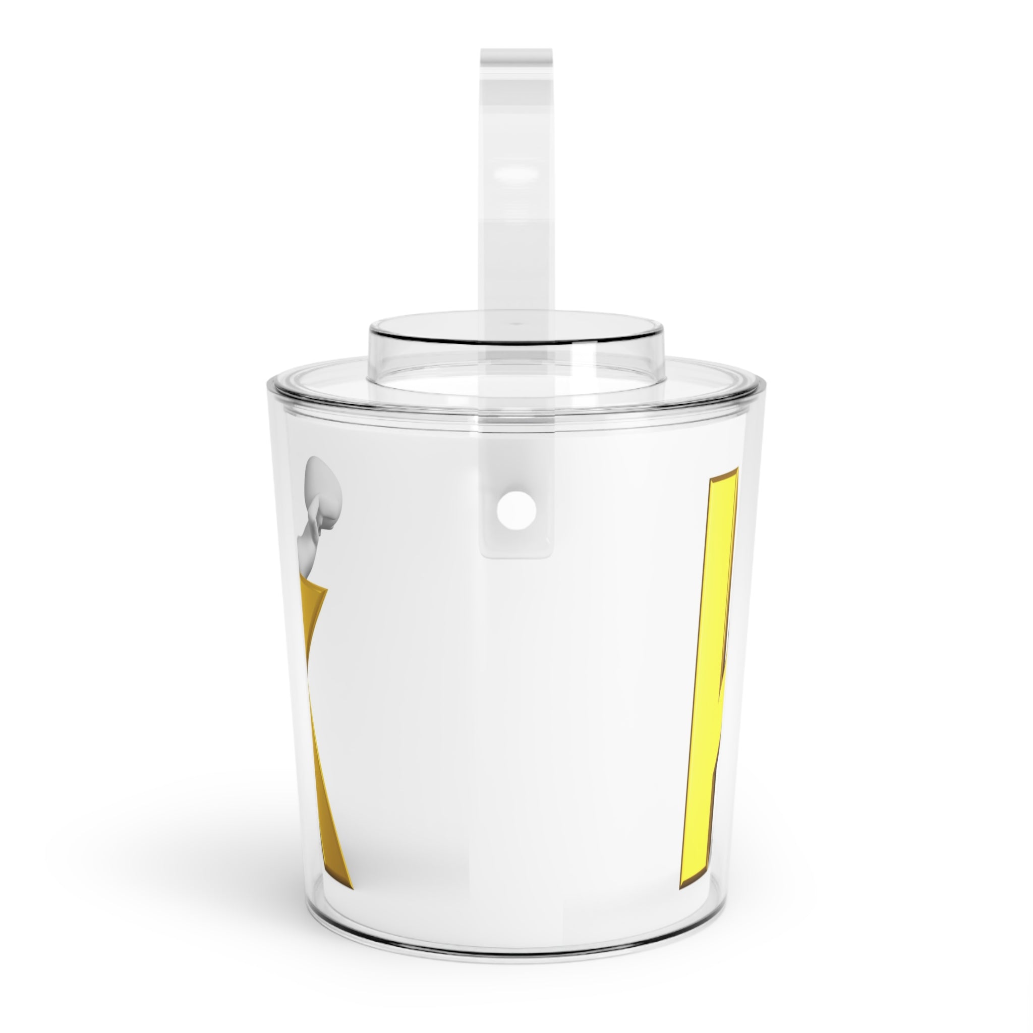 Gold Letter K Monogram Ice Bucket with Tongs | Personalized Initial Cooler