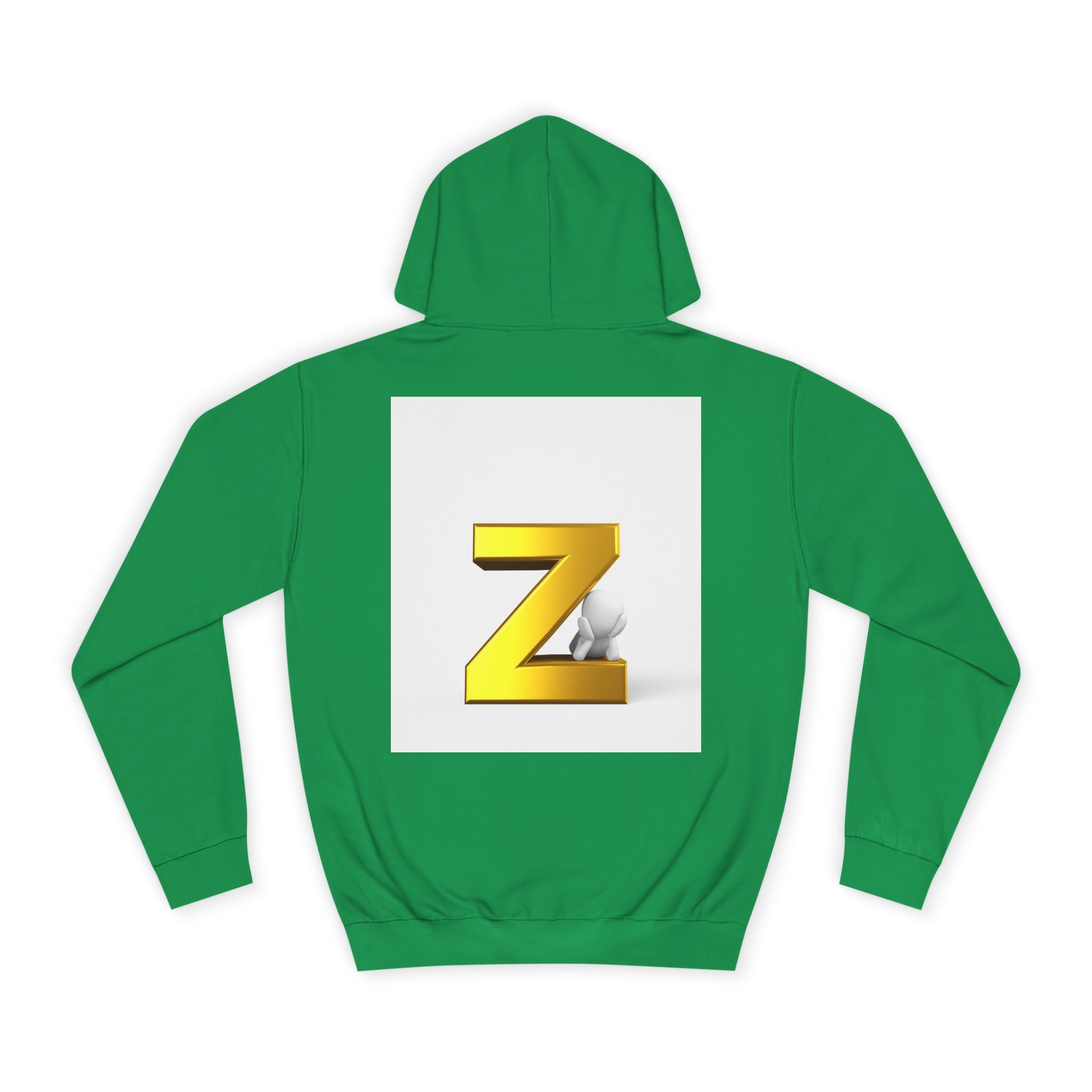 Gold 3D Letter Z Hoodie | Initial Monogram Pullover