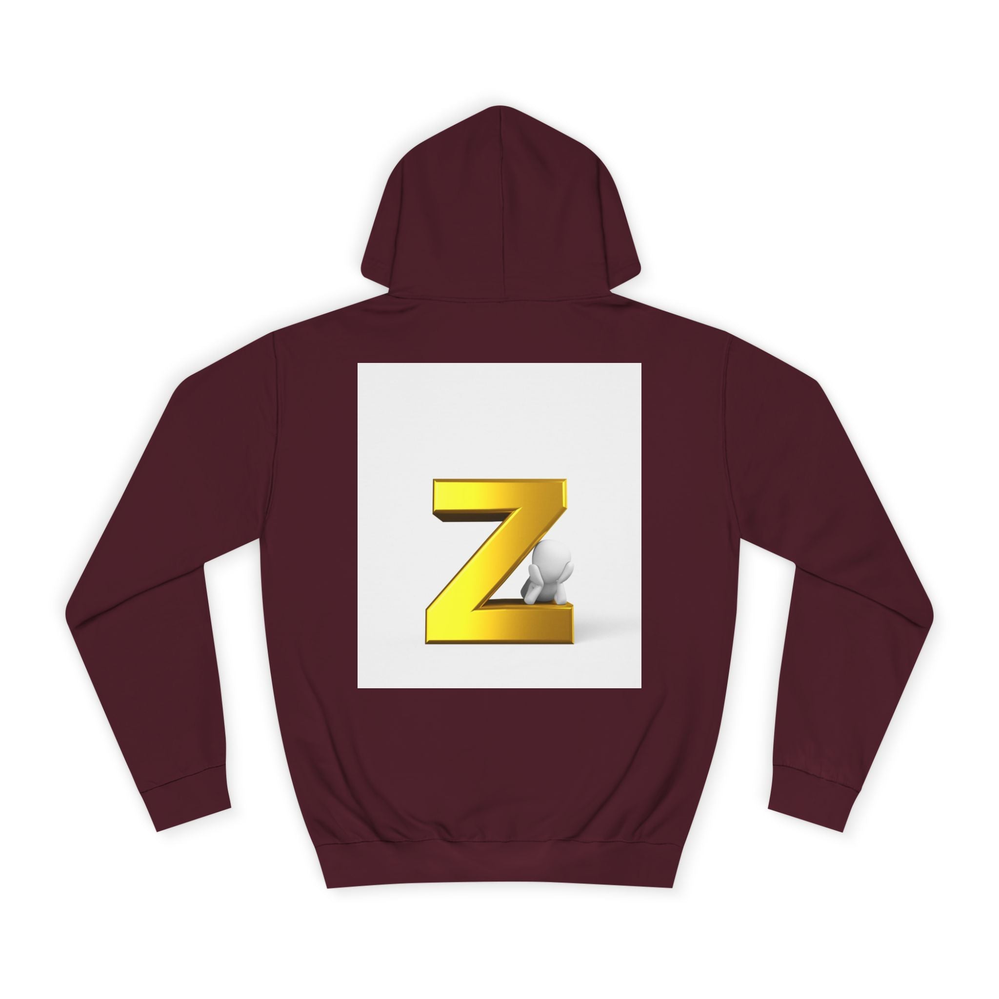 Gold 3D Letter Z Hoodie | Initial Monogram Pullover