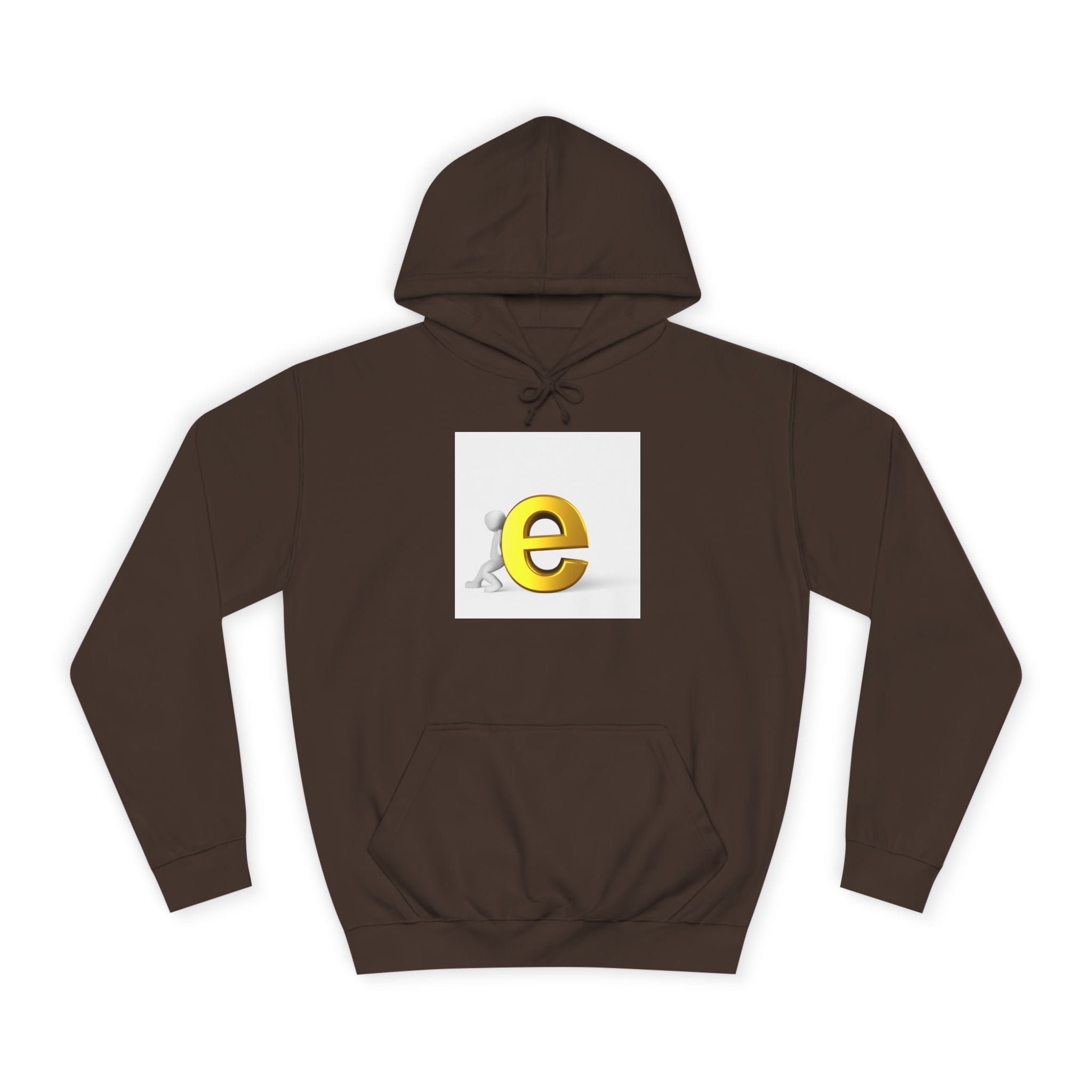 3D Gold Letter E Hoodie | Minimal Alphabet Monogram | Initial Sweatshirt