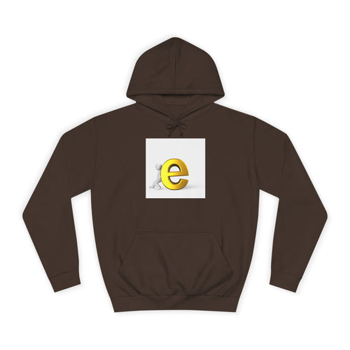 Sweat à capuche lettre E dorée 3D | Monogramme Alphabet Minimaliste | Sweat initial
