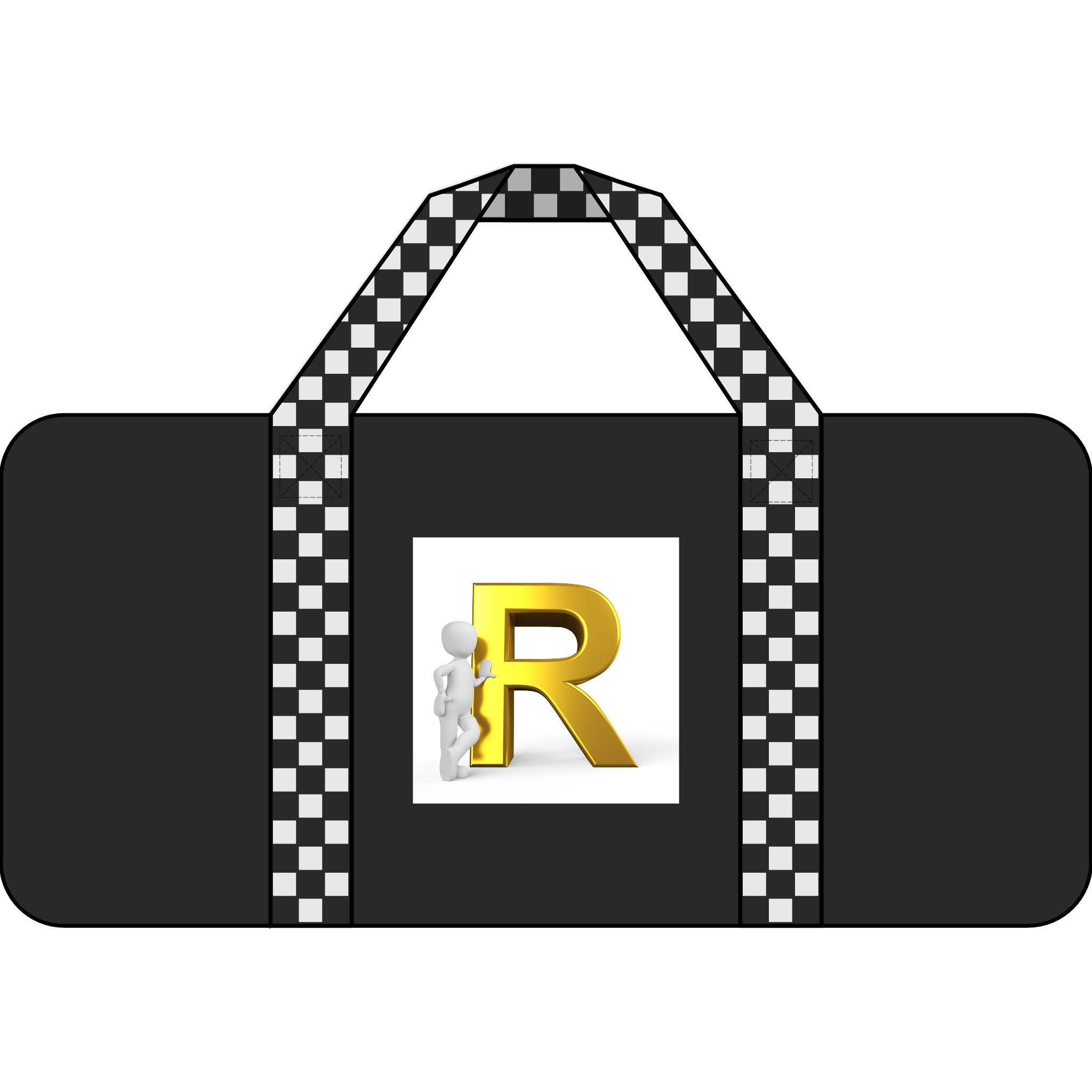 Gold R Logo Duffel Bag | Black Checker Strap or Camo Options