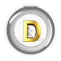 Gold Letter D Monogram Compact Travel Mirror | Initial D Mirror