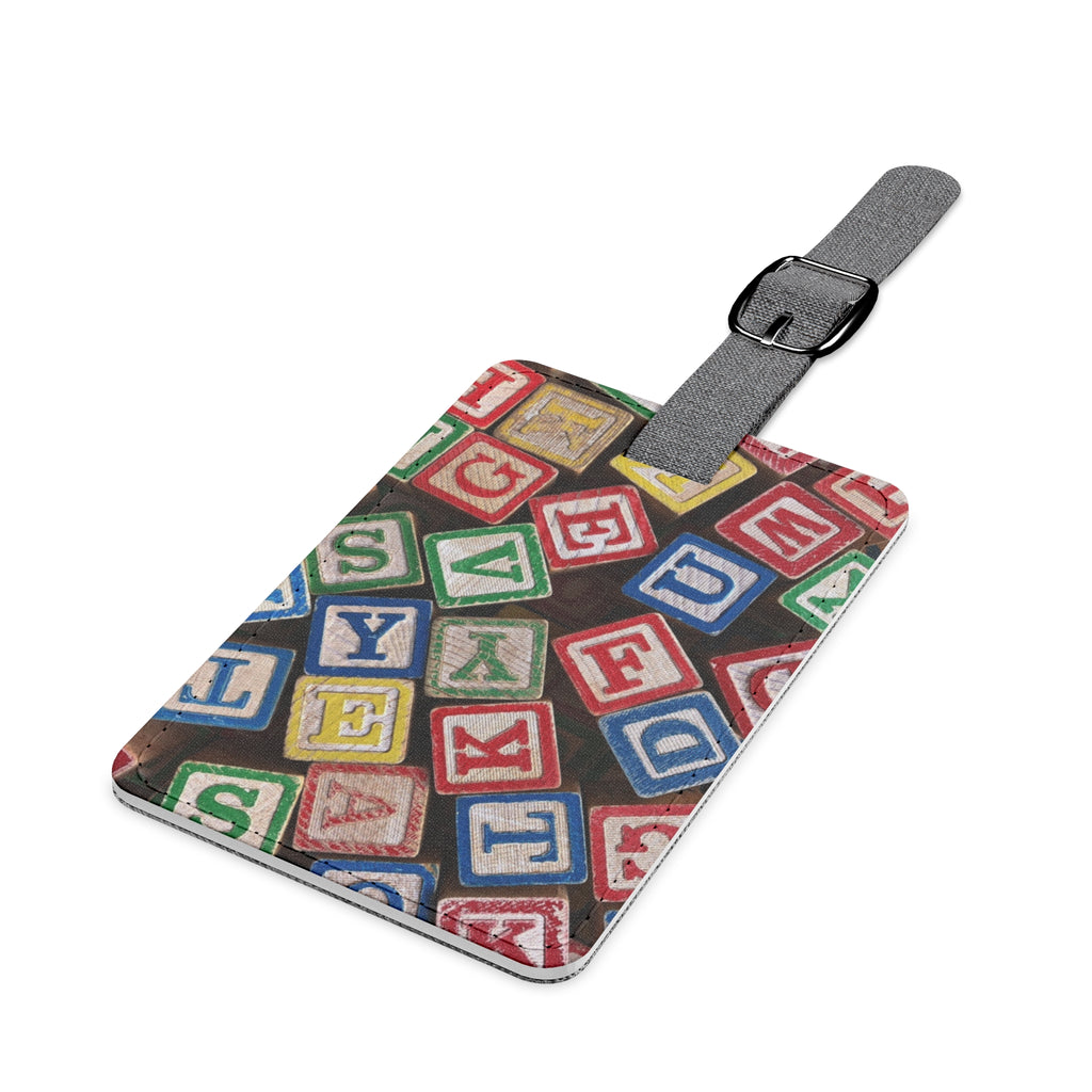 Alphabet Building Blocks Luggage Tag | Kids Toy Block Letters Rectangle
