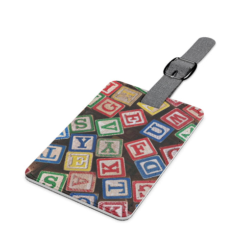 Alphabet Building Blocks Luggage Tag | Kids Toy Block Letters Rectangle