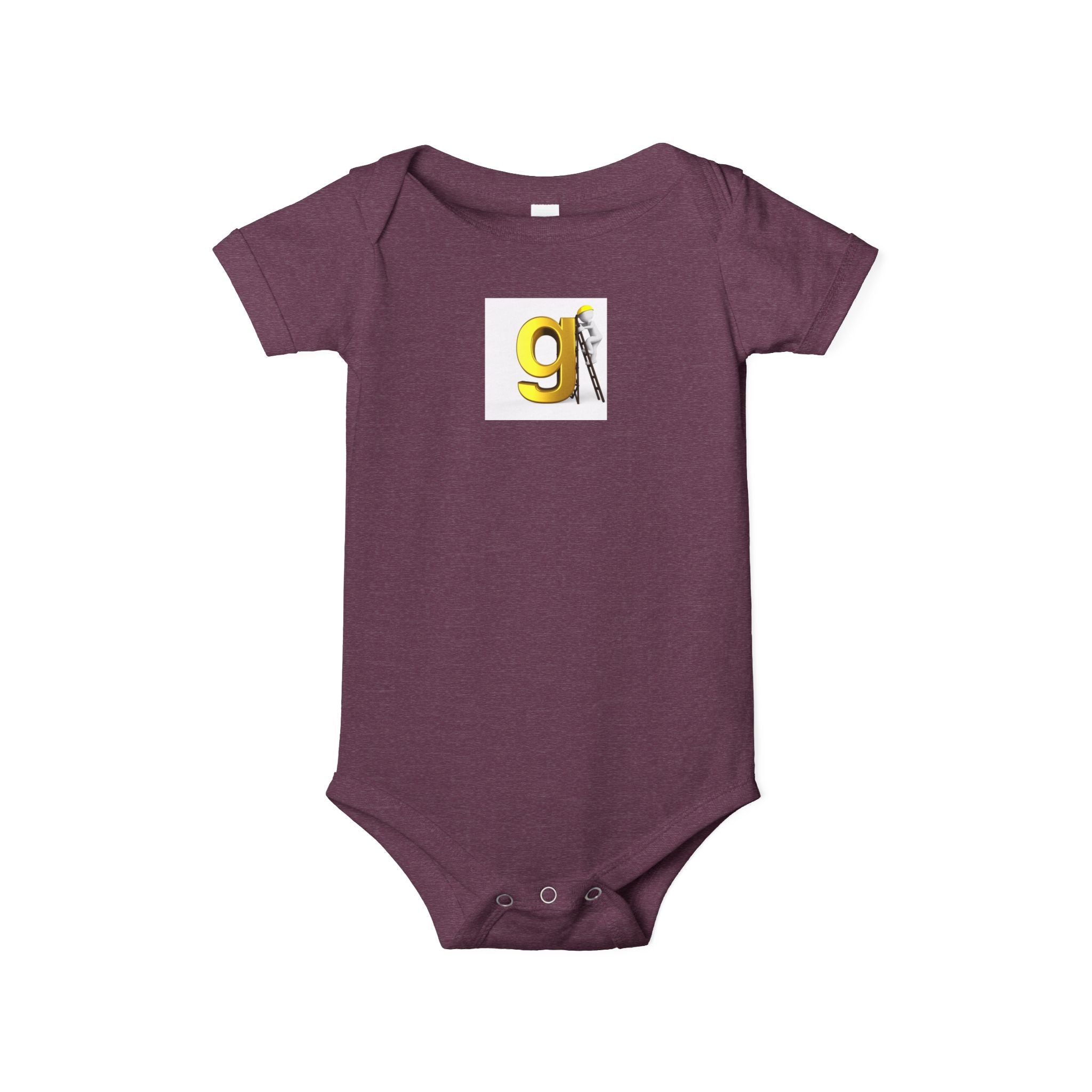 Body pour bébé lettre G jaune avec motif travailleur | Body pour bébé, initiale de l'alphabet