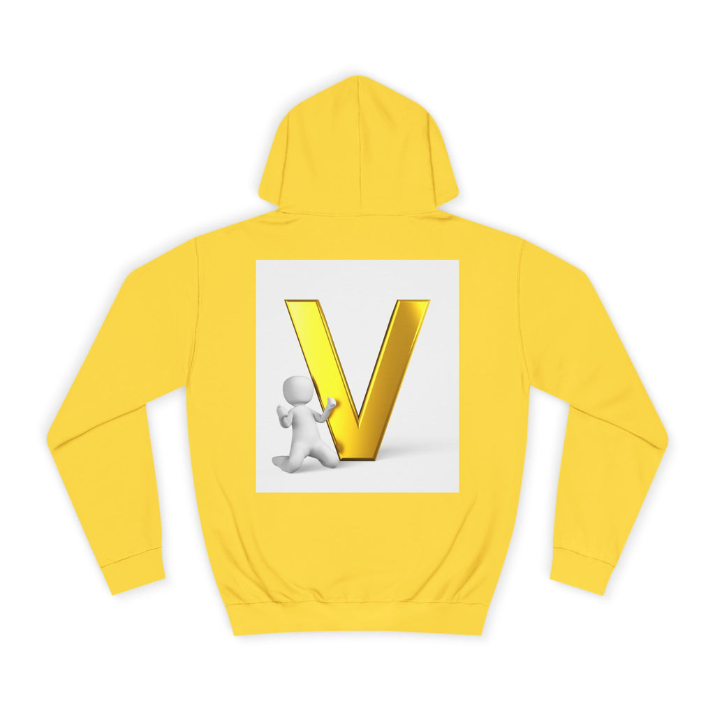 Gold 3D Letter V Hoodie | Initial V Sweatshirt, Monogram Lettering