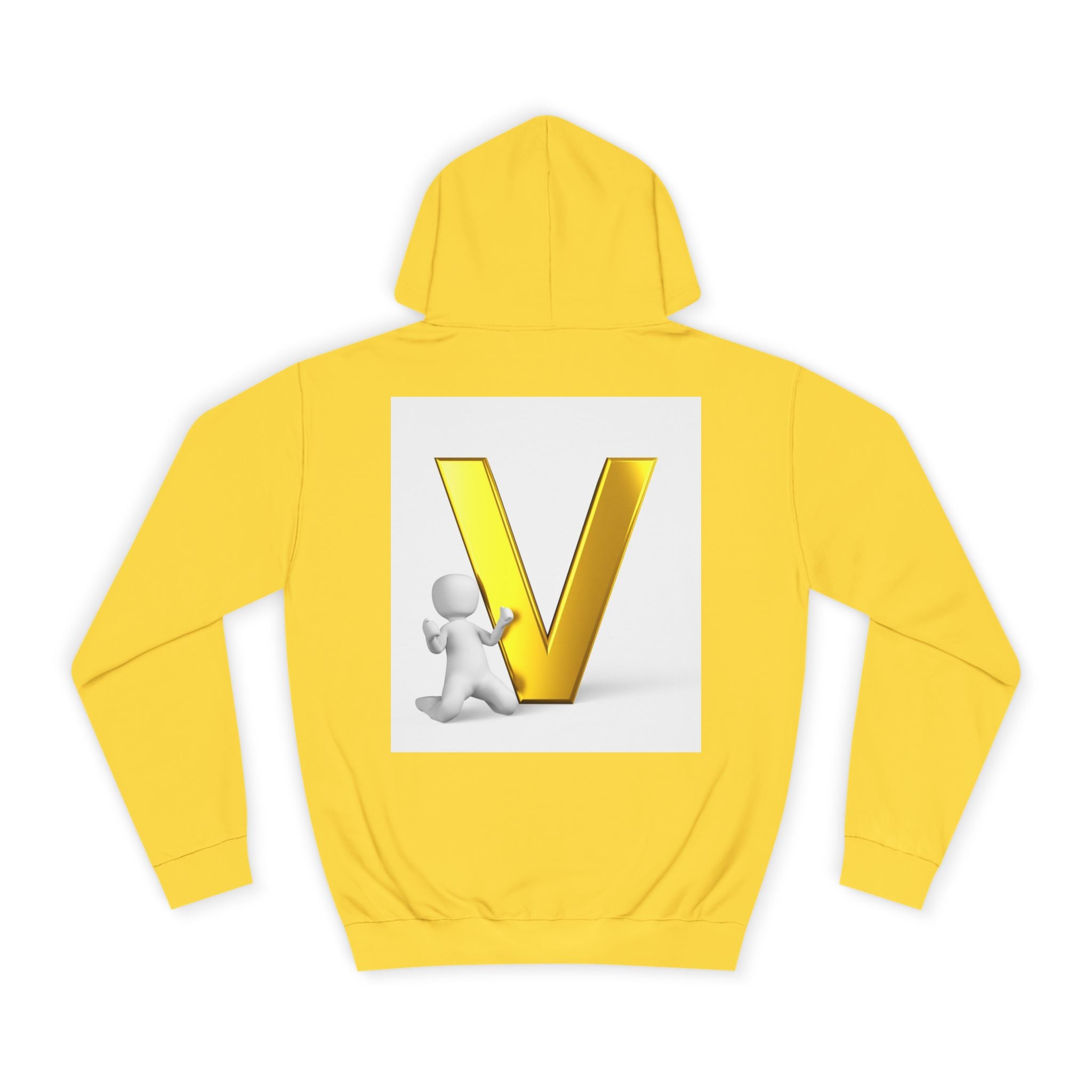 Gold 3D Letter V Hoodie | Initial V Sweatshirt, Monogram Lettering