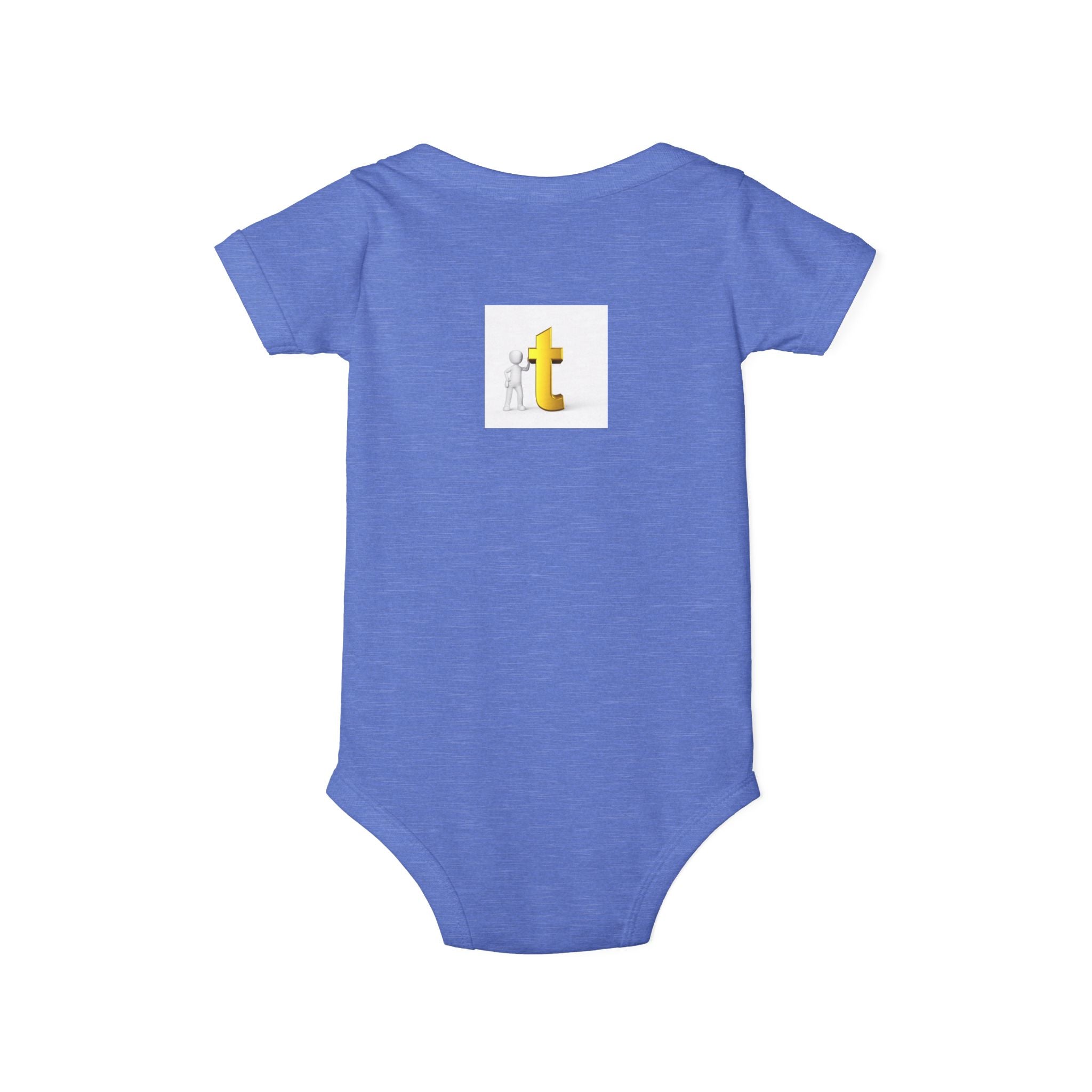 Yellow Letter T Baby Onesie | Infant Jersey One Piece, Minimal Initial Graphic