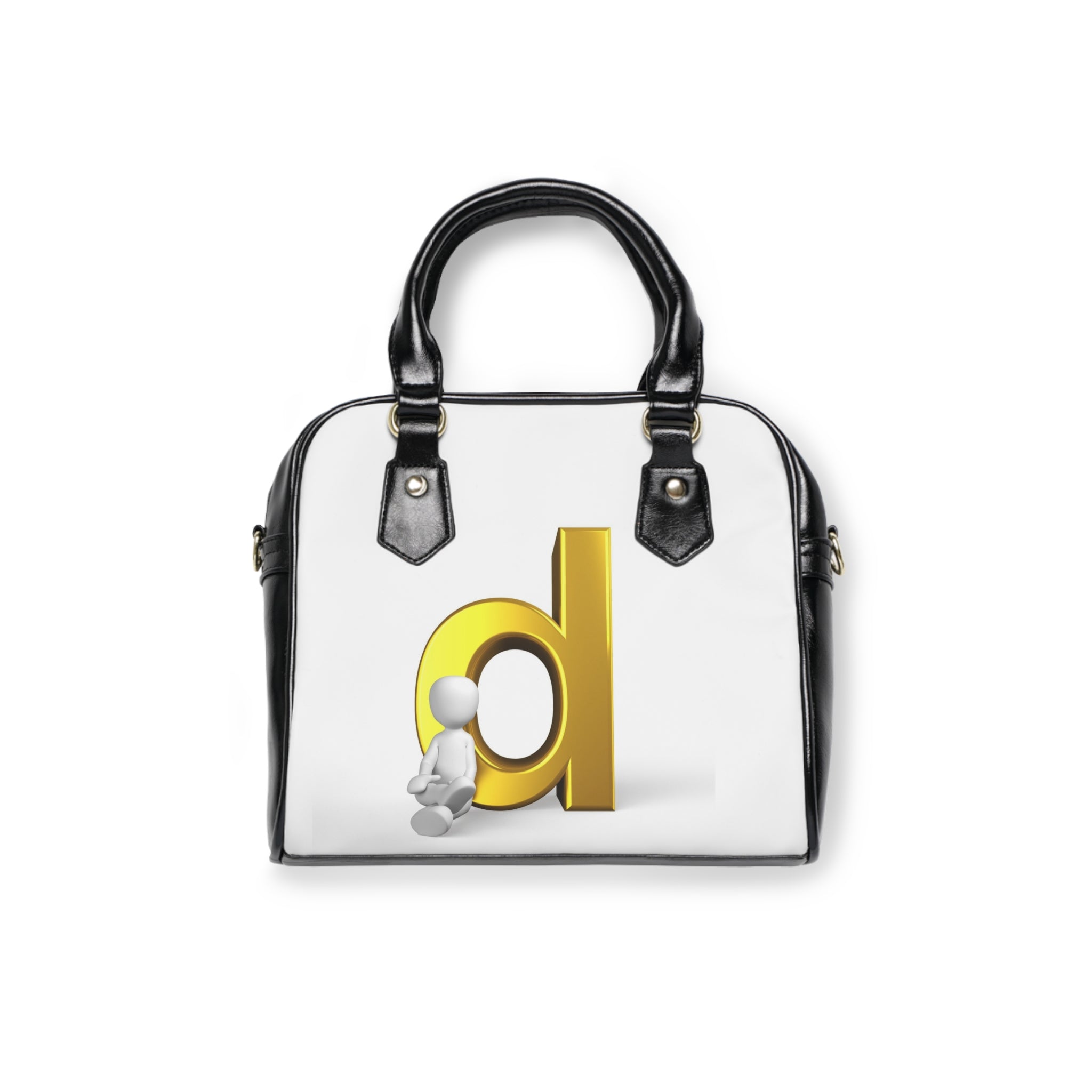Gold Letter D Monogram Shoulder Handbag | Initial D Purse