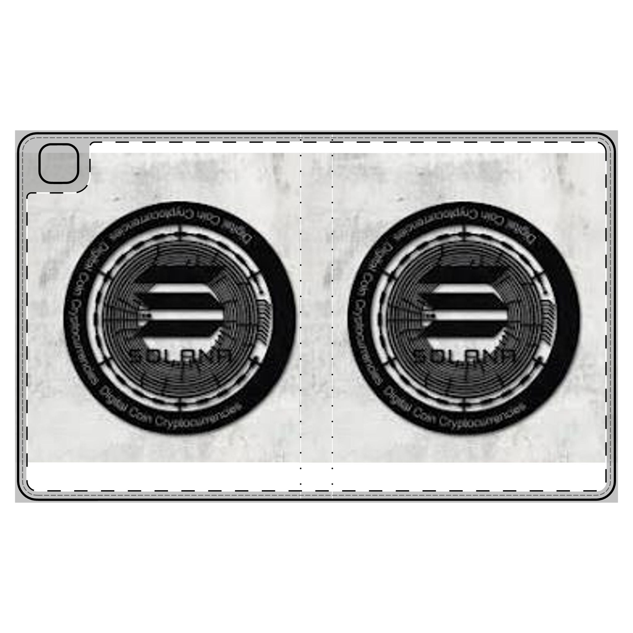 Solana Coin Graphic Tablet Folio Case | Crypto Logo, Minimal Monochrome