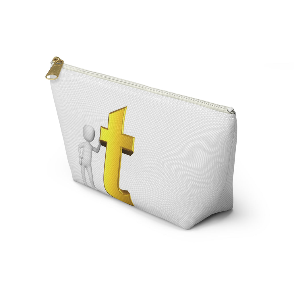 Gold Letter T Monogram Accessory Pouch | T-Bottom Makeup Bag