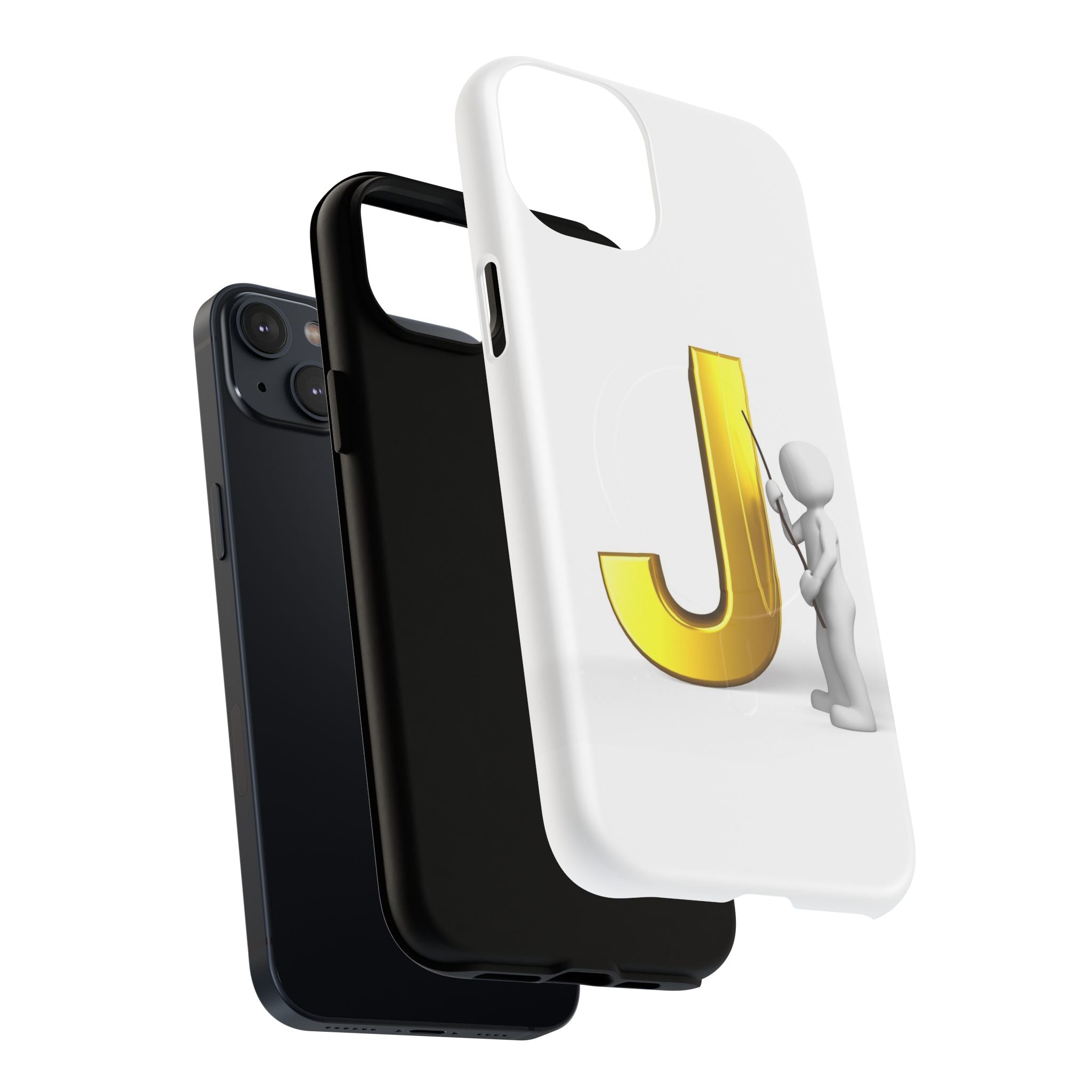 Gold Letter J with Painter Figure Phone Case | Tough Magnetic Case