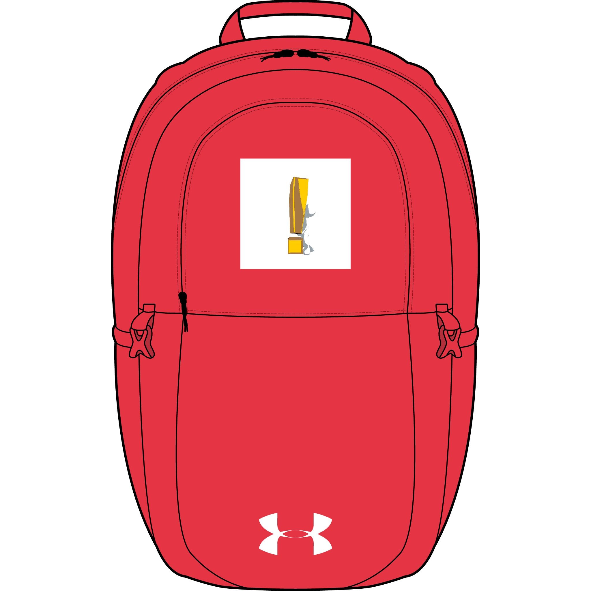 Rucksack mit zerbrochenem Ausrufezeichen-Motiv | Bestickt